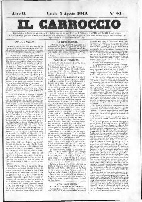 Il Carroccio - Edizione 61 del 04/08/1849